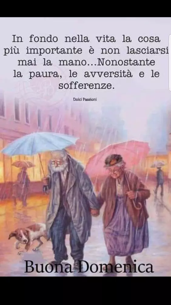 un dipinto con due vecchietti che si tengono per mano