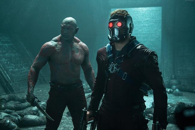 Il casco di Star Lord nel film Una scena de I Guardiani Della Galassia