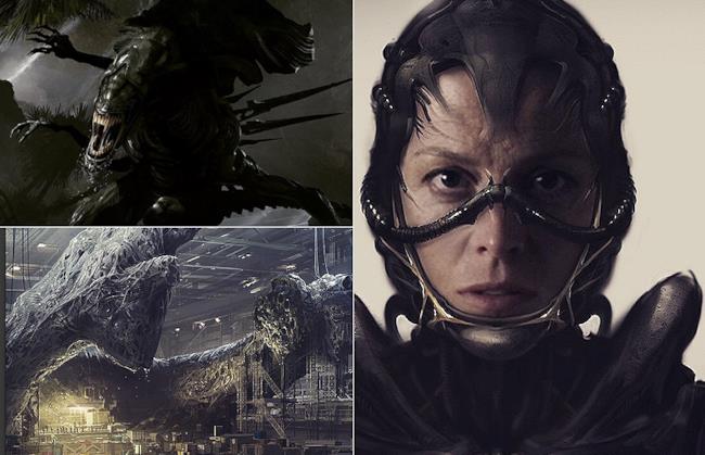 Ripley nella concept art di Alien 5 si prepara a passare il testimone a Newt