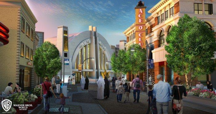 Un rednering di Metropolis al Warner Bros World Abu Dhabi