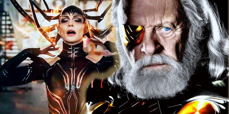 Odino ed Hela insieme in Thor: Ragnarok.