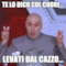 te lo dico col cuore... levati dal cazzo...