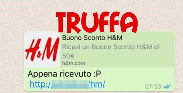 Un esempio di truffa circolata su WhatsApp