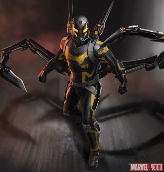 La concept art per il costume di Yellowjacket (Calabrone) in Ant-Man