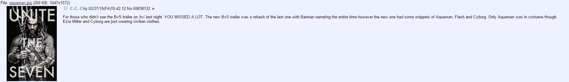 Batman V Superman: leak su 4chan