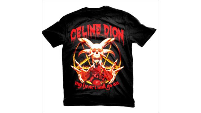 Maglietta di Celine Dion in stile heavy metal