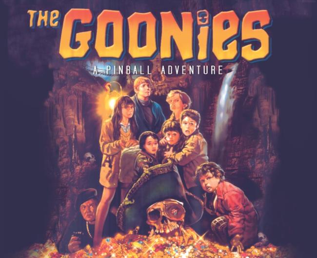 La testata del flipper dei Goonies