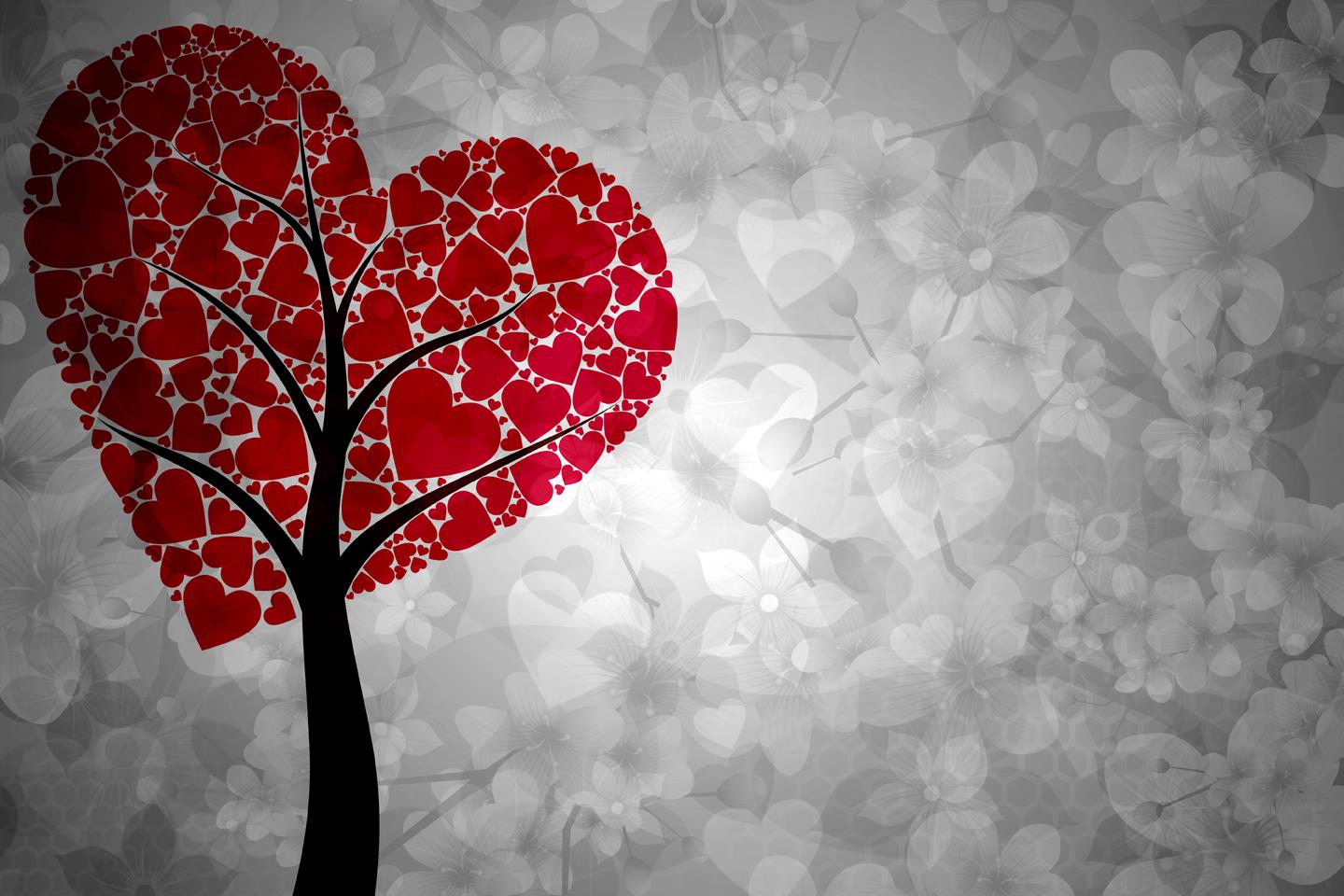 Albero composto da cuori
