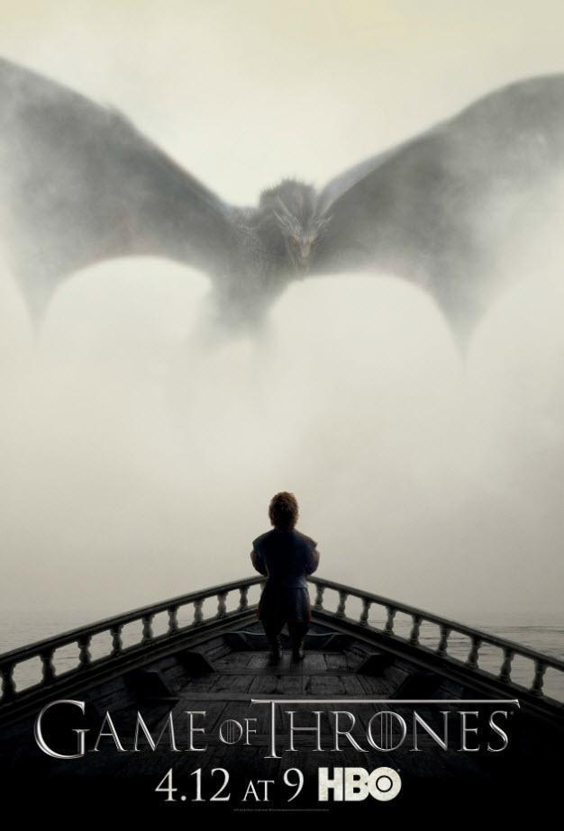 Il poster ufficiale della quinta stagione di Game of Thrones con Tyrion Lannister e un drago