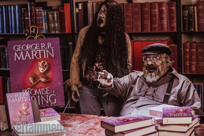 George Martin zombie nella seconda stagione di Z-Nation con i suoi libri