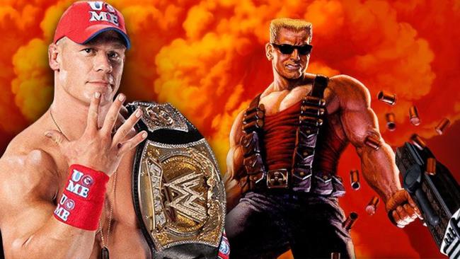 John Cena sarà protagonista nel film su Duke Nukem? John Cena a sinistra e a destra il Duca