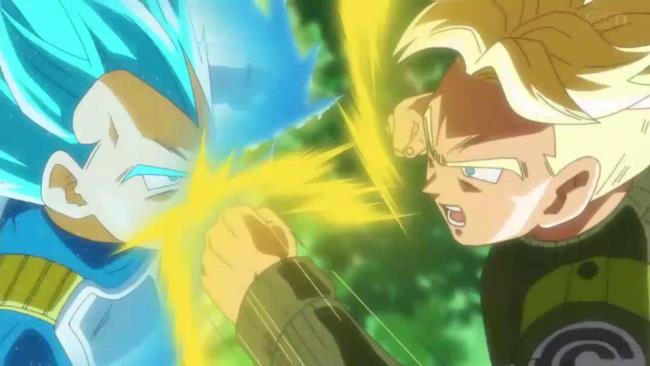 Dragon Ball, la fantastica fusione fra Trunks e Vegeta Trunks e Vegeta in una scena di Dragon Ball Super
