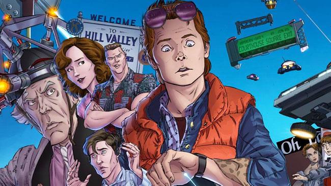 Back to the Future riprende con un'antologia a fumetti, una mini-serie di IDW Marty McFly sulla copertina del fumetto di Back to the Future