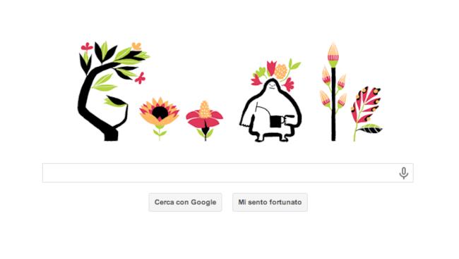 Il Google Doodle dedicato all'equinozio di primavera 2014 Logo animato di Google dedicato all'equinozio di primavera