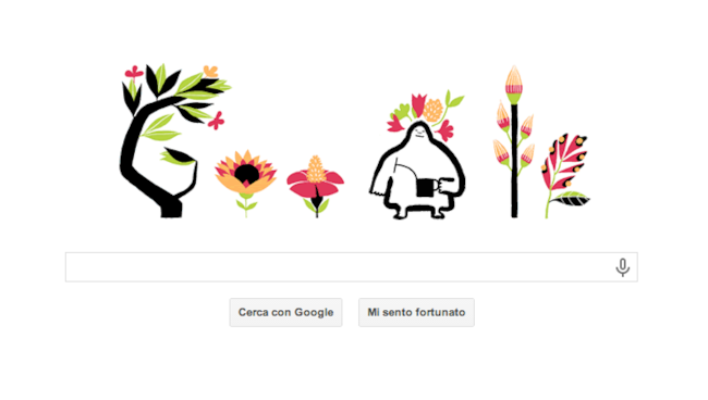 Il Google Doodle dedicato all'equinozio di primavera 2014 Logo animato di Google dedicato all'equinozio di primavera