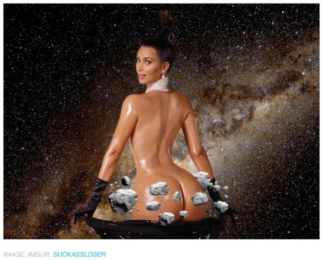 Kim Kardashian meme con asteroidi
