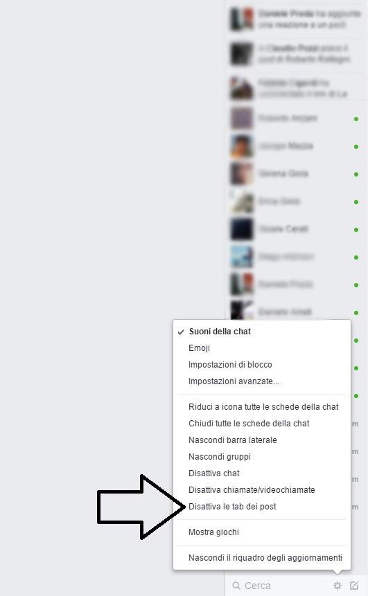 Come disabilitare la tab dei post su Facebook