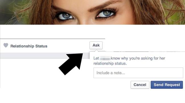 Bottone Ask di Facebook per chiedere situazione sentimentale di una persona Ask per chiedere situazione sentimentale di una persona su Facebook