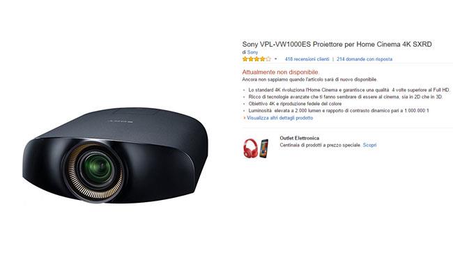 Proiettore Sony VPL-VW1000ES Proiettore Sony