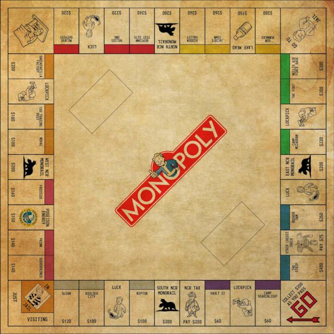 Il tabellone Monopoly di Fallout: New Vegas