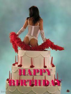 Una ragazza in lingerie che esce da una torta - Immagini sexy per il buongiorno, buon compleanno, buonanotte e buona domenica