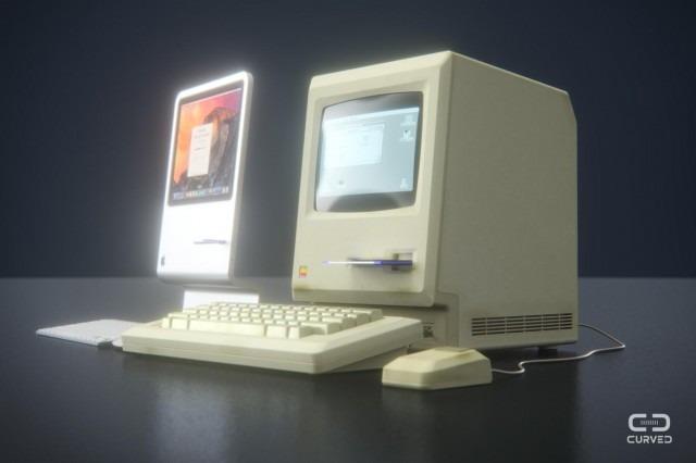 Concept di iMac e il primo Macintosh