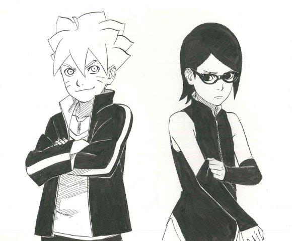 Character design di Boruto e Sarada