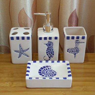 Accessori da bagno in ceramica stile marinaro