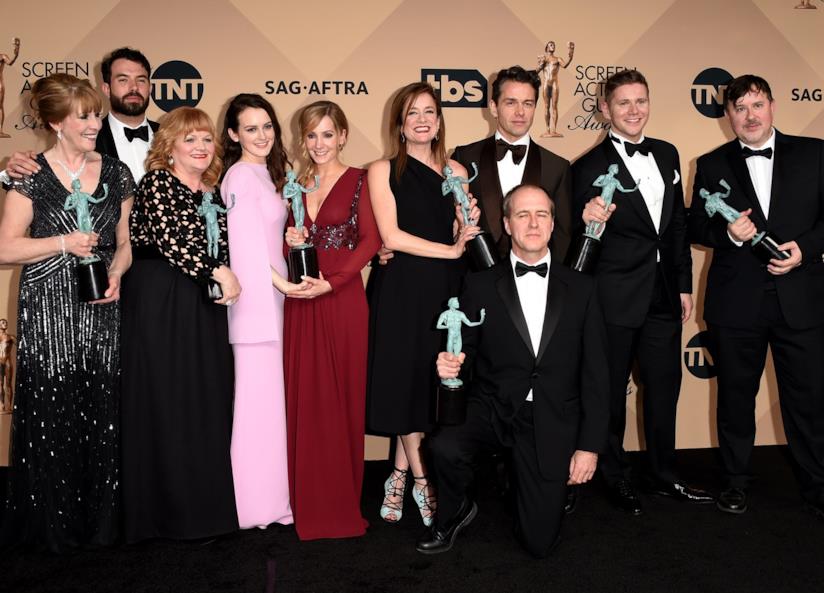 Il cast di Downton Abbey al matrimonio di Allen Leech Il cast di Downtown Abbey