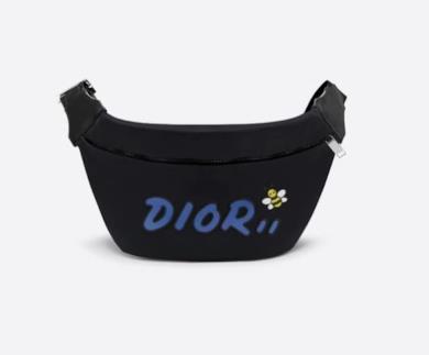 Marsupio DIOR x KAWS in nylon nero