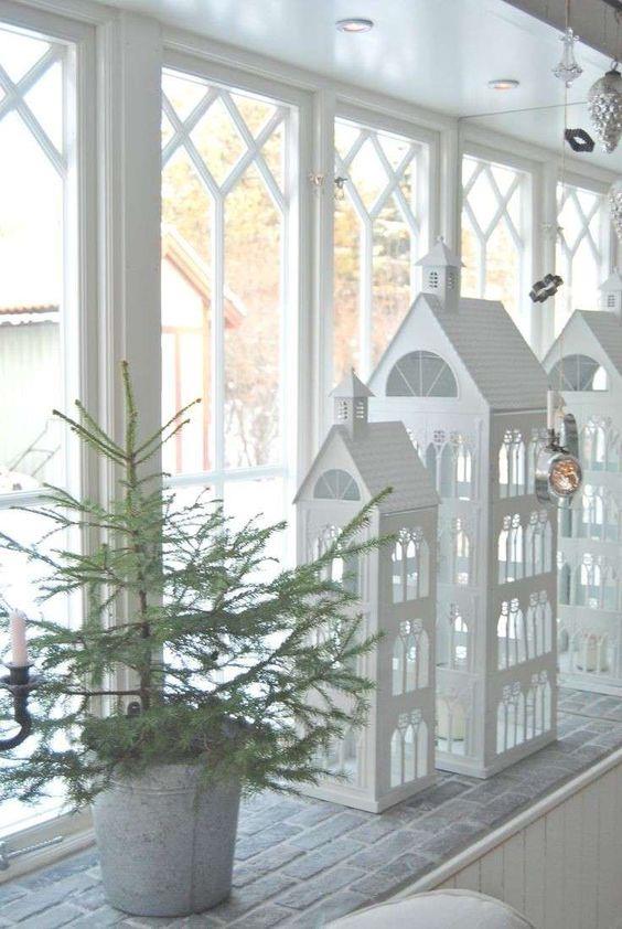 Lanterne bianche per Natale Lanterne natalizie