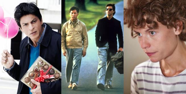 Tre immagini dai film Il mio nome è Khan, Rain Man e Temple Grandin Tre fotogrammi dai film Il mio nome è Khan, Rain Man e Temple Grandin