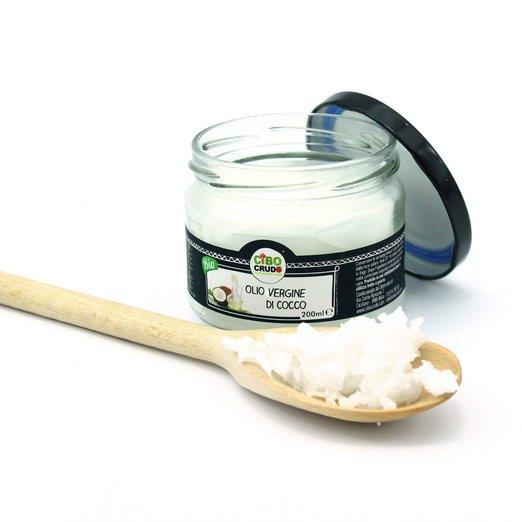 Olio di cocco alimentare Barattolo con olio di cocco solidificato