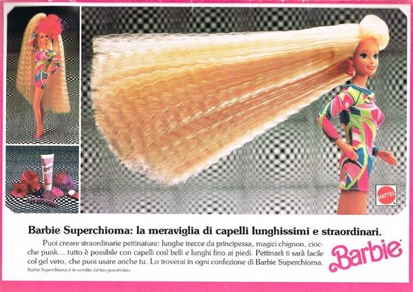 La pubblicità anni '90 di Barbie Superchioma Barbie Superchioma