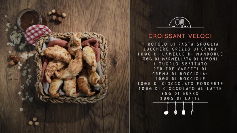 Croissant veloci con marmellata di limoni e crema di nocciole Croissant veloci