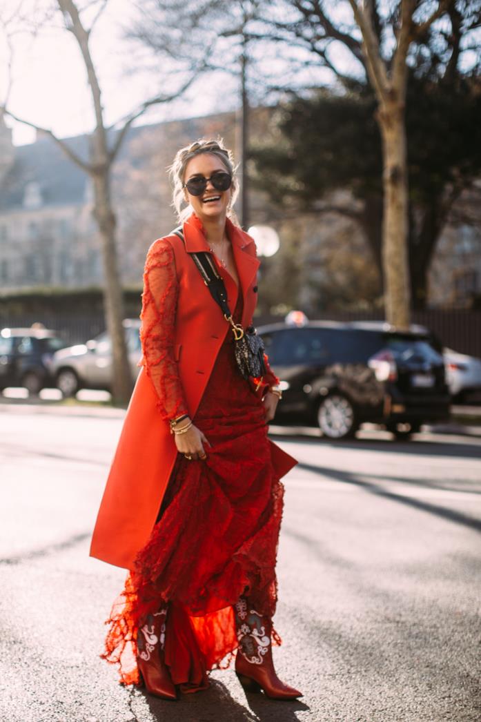 Stivali rossi Streetstyle 2019 Stivali rossi Streetstyle 2019 Parigi