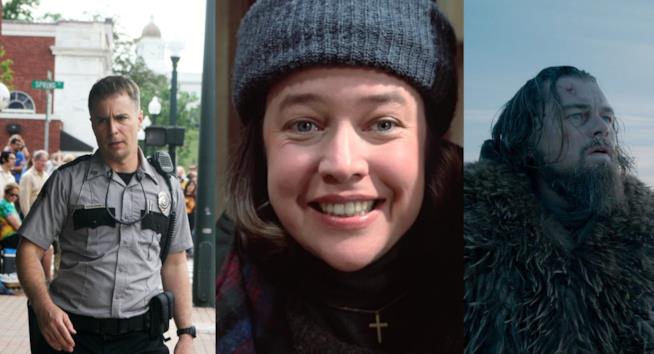 Sam Rockwell, Kathy Bates, Leoonardo DiCaprio Immagini dai film Tre Manifesti a Ebbing, Missouri, Misery nond eve morire e Revenant - Redivivo