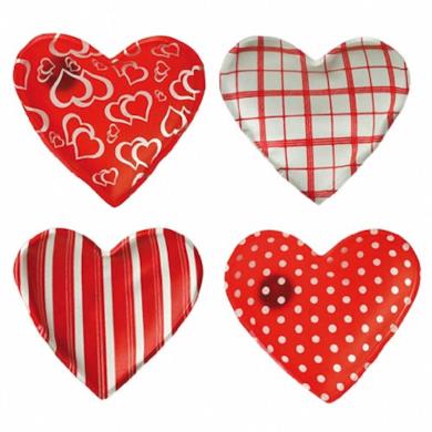 Set di scaldamani a forma di cuore composto da 4 pezzi