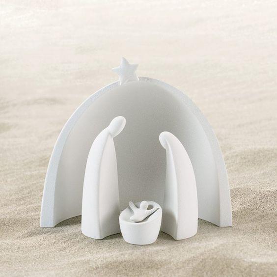 Natività in bianco Elementi presepe minimal