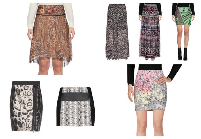 Gonne in stile animalier di moda per l'autunno inverno 2018-19 Gonne stampa animalier di tendenza per l'autunno inverno 2018-19