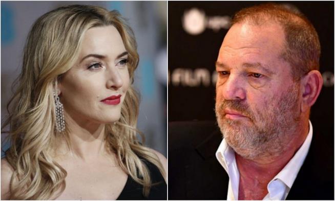 Kate Winslet non ha ringraziato Harvey Weinstein Kate Winslet e Harvey Weinstein in un collage