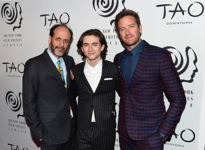 Luca Guadagnino, Timothée Chalamet e Armie Hammer ai 2017 New York Film Critics Awards Il regista e gli attori di Chiamami col tuo nome ai 2017 New York Film Critics Awards