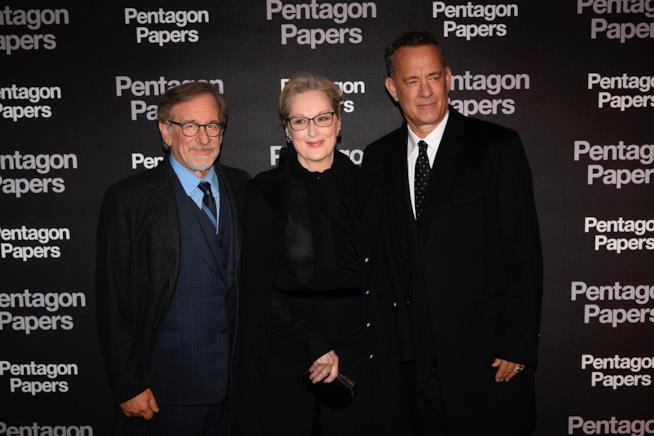 Steven Spielberg, Meryl Streep e Tom Hanks hanno tenuto la conferenza stampa di The Post a Milano Steven Spielberg, Meryl Streep e Tom Hanks