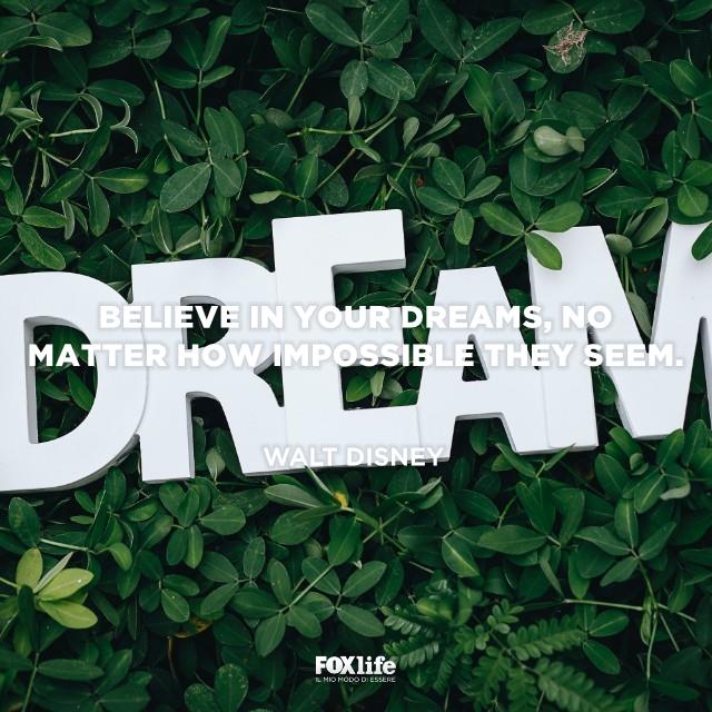 Credere nei sogni è importante Scritta dream in rilievo su un prato