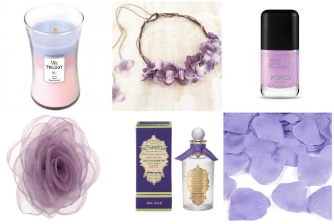 Accessori lilla sposa Collage accessori color lavanda amiche sposa
