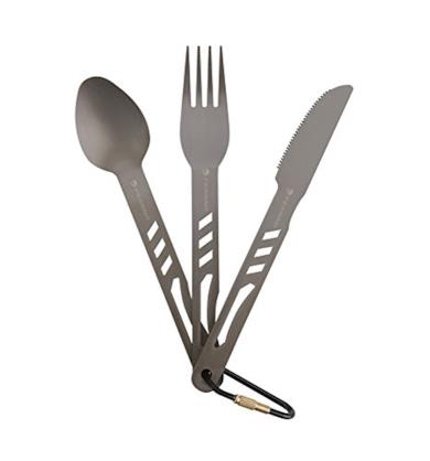 Posate grigie in acciaio inox