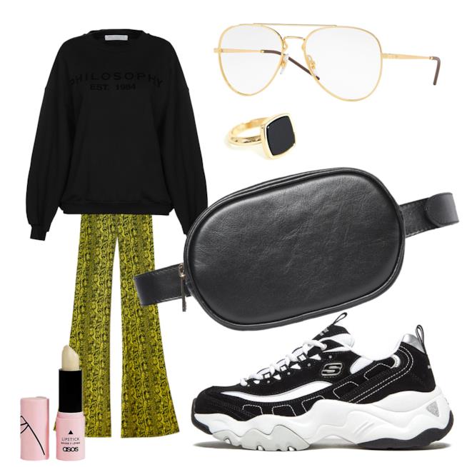 Il look attuale con il pantalone neon animalier Outfit con il pantalone neon animalier