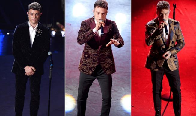 I look di Irama a Sanremo Irama a Sanremo, collage di look