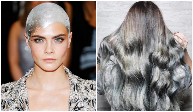 Capelli metallici: hair trend 2018 Cara Delevingne e i capelli metallici