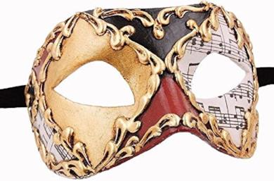 Maschera di carnevale veneziana di Colombina, fatta a mano
